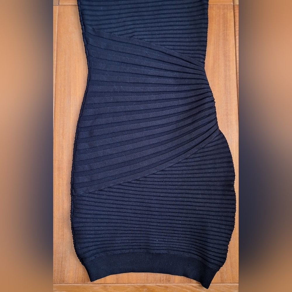 Marciano Silk Halter Dress Choker Bandage Bodycon Shimmery Cocktail LBD Womens S - Picture 3 of 10